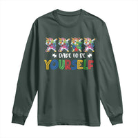 Funny Autism Awareness Dare To Be Yourself Long Sleeve Shirt Dabbing Unicorn