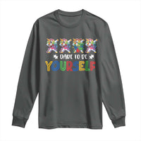 Funny Autism Awareness Dare To Be Yourself Long Sleeve Shirt Dabbing Unicorn