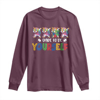 Funny Autism Awareness Dare To Be Yourself Long Sleeve Shirt Dabbing Unicorn