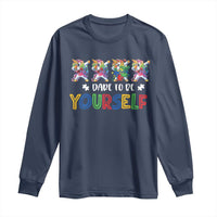 Funny Autism Awareness Dare To Be Yourself Long Sleeve Shirt Dabbing Unicorn