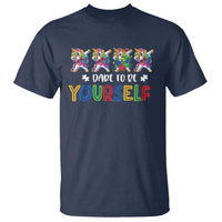 Funny Autism Awareness Dare To Be Yourself T Shirt Dabbing Unicorn
