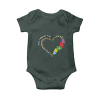Autism Awareness Accept Understand Love Baby Onesie Love Heart Puzzle Pieces