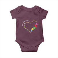 Autism Awareness Accept Understand Love Baby Onesie Love Heart Puzzle Pieces