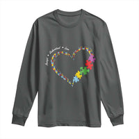Autism Awareness Accept Understand Love Long Sleeve Shirt Love Heart Puzzle Pieces