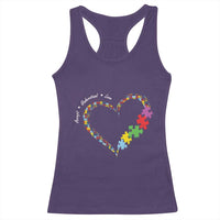 Autism Awareness Accept Understand Love Racerback Tank Top Love Heart Puzzle Pieces