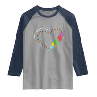 Autism Awareness Accept Understand Love Raglan Shirt Love Heart Puzzle Pieces