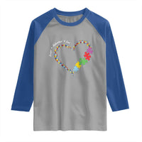 Autism Awareness Accept Understand Love Raglan Shirt Love Heart Puzzle Pieces