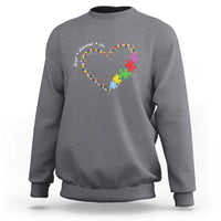 Autism Awareness Accept Understand Love Sweatshirt Love Heart Puzzle Pieces