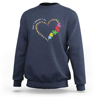 Autism Awareness Accept Understand Love Sweatshirt Love Heart Puzzle Pieces