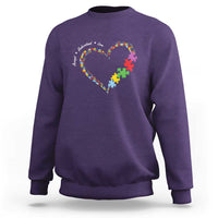 Autism Awareness Accept Understand Love Sweatshirt Love Heart Puzzle Pieces