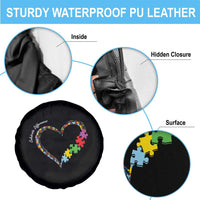 Autism Awareness Celebrate Differences Spare Tire Cover Love Heart Puzzle Pieces