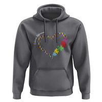 Autism Awareness Celebrate Differences Hoodie Love Heart Puzzle Pieces