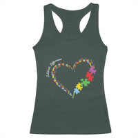 Autism Awareness Celebrate Differences Racerback Tank Top Love Heart Puzzle Pieces