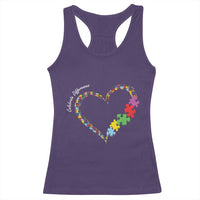 Autism Awareness Celebrate Differences Racerback Tank Top Love Heart Puzzle Pieces