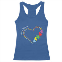 Autism Awareness Celebrate Differences Racerback Tank Top Love Heart Puzzle Pieces