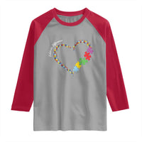 Autism Awareness Celebrate Differences Raglan Shirt Love Heart Puzzle Pieces