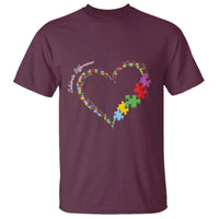 Autism Awareness Celebrate Differences T Shirt Love Heart Puzzle Pieces
