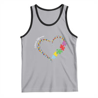 Autism Awareness Celebrate Differences Tank Top Love Heart Puzzle Pieces
