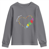 Autism Awareness Celebrate Differences Youth Sweatshirt Love Heart Puzzle Pieces