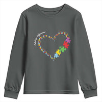 Autism Awareness Celebrate Differences Youth Sweatshirt Love Heart Puzzle Pieces