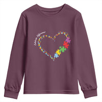 Autism Awareness Celebrate Differences Youth Sweatshirt Love Heart Puzzle Pieces