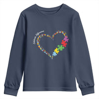 Autism Awareness Celebrate Differences Youth Sweatshirt Love Heart Puzzle Pieces