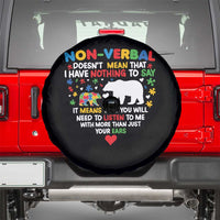 Autism Awareness Spare Tire Cover Non Verbal Doesn't Mean That I Have Nothing To Say Puzzle Bear