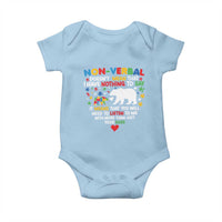 Autism Awareness Baby Onesie Non Verbal Doesn't Mean That I Have Nothing To Say Puzzle Bear