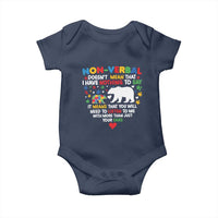 Autism Awareness Baby Onesie Non Verbal Doesn't Mean That I Have Nothing To Say Puzzle Bear