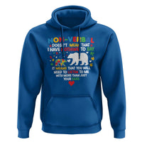 Autism Awareness Hoodie Non Verbal Doesn't Mean That I Have Nothing To Say Puzzle Bear