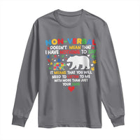 Autism Awareness Long Sleeve Shirt Non Verbal Doesn't Mean That I Have Nothing To Say Puzzle Bear