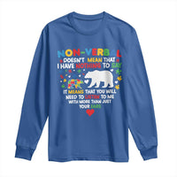 Autism Awareness Long Sleeve Shirt Non Verbal Doesn't Mean That I Have Nothing To Say Puzzle Bear