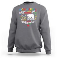 Autism Awareness Sweatshirt Non Verbal Doesn't Mean That I Have Nothing To Say Puzzle Bear