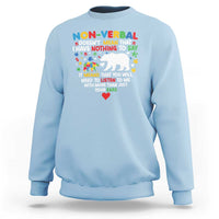 Autism Awareness Sweatshirt Non Verbal Doesn't Mean That I Have Nothing To Say Puzzle Bear