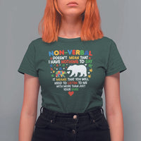 Autism Awareness T Shirt For Women Non Verbal Doesn't Mean That I Have Nothing To Say Puzzle Bear