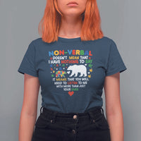 Autism Awareness T Shirt For Women Non Verbal Doesn't Mean That I Have Nothing To Say Puzzle Bear