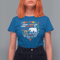 Autism Awareness T Shirt For Women Non Verbal Doesn't Mean That I Have Nothing To Say Puzzle Bear