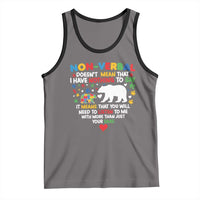 Autism Awareness Tank Top Non Verbal Doesn't Mean That I Have Nothing To Say Puzzle Bear