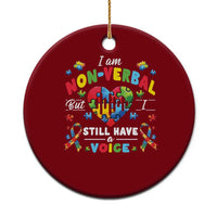I Am Non Verbal But I Still Have A Voice Autism Awareness Ceramic Ornament Heart Puzzle