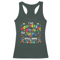 I Am Non Verbal But I Still Have A Voice Autism Awareness Racerback Tank Top Heart Puzzle