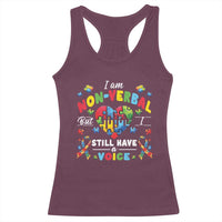 I Am Non Verbal But I Still Have A Voice Autism Awareness Racerback Tank Top Heart Puzzle