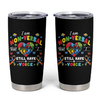 I Am Non Verbal But I Still Have A Voice Autism Awareness Tumbler Cup Heart Puzzle