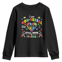 I Am Non Verbal But I Still Have A Voice Autism Awareness Youth Sweatshirt Heart Puzzle