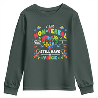 I Am Non Verbal But I Still Have A Voice Autism Awareness Youth Sweatshirt Heart Puzzle