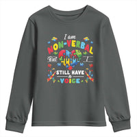 I Am Non Verbal But I Still Have A Voice Autism Awareness Youth Sweatshirt Heart Puzzle