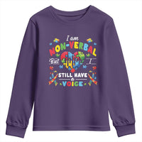 I Am Non Verbal But I Still Have A Voice Autism Awareness Youth Sweatshirt Heart Puzzle