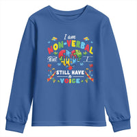 I Am Non Verbal But I Still Have A Voice Autism Awareness Youth Sweatshirt Heart Puzzle