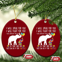 Autism Awareness Mom Ceramic Ornament I Will Speak Fight Advocate For You So That You Can Do It For Yourself