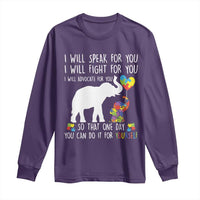 Autism Awareness Mom Long Sleeve Shirt I Will Speak Fight Advocate For You So That You Can Do It For Yourself