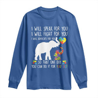 Autism Awareness Mom Long Sleeve Shirt I Will Speak Fight Advocate For You So That You Can Do It For Yourself